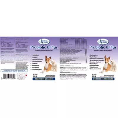 Product Omega Alpha Probiotic 8 Plus Powder Supplement for Dogs and Cats