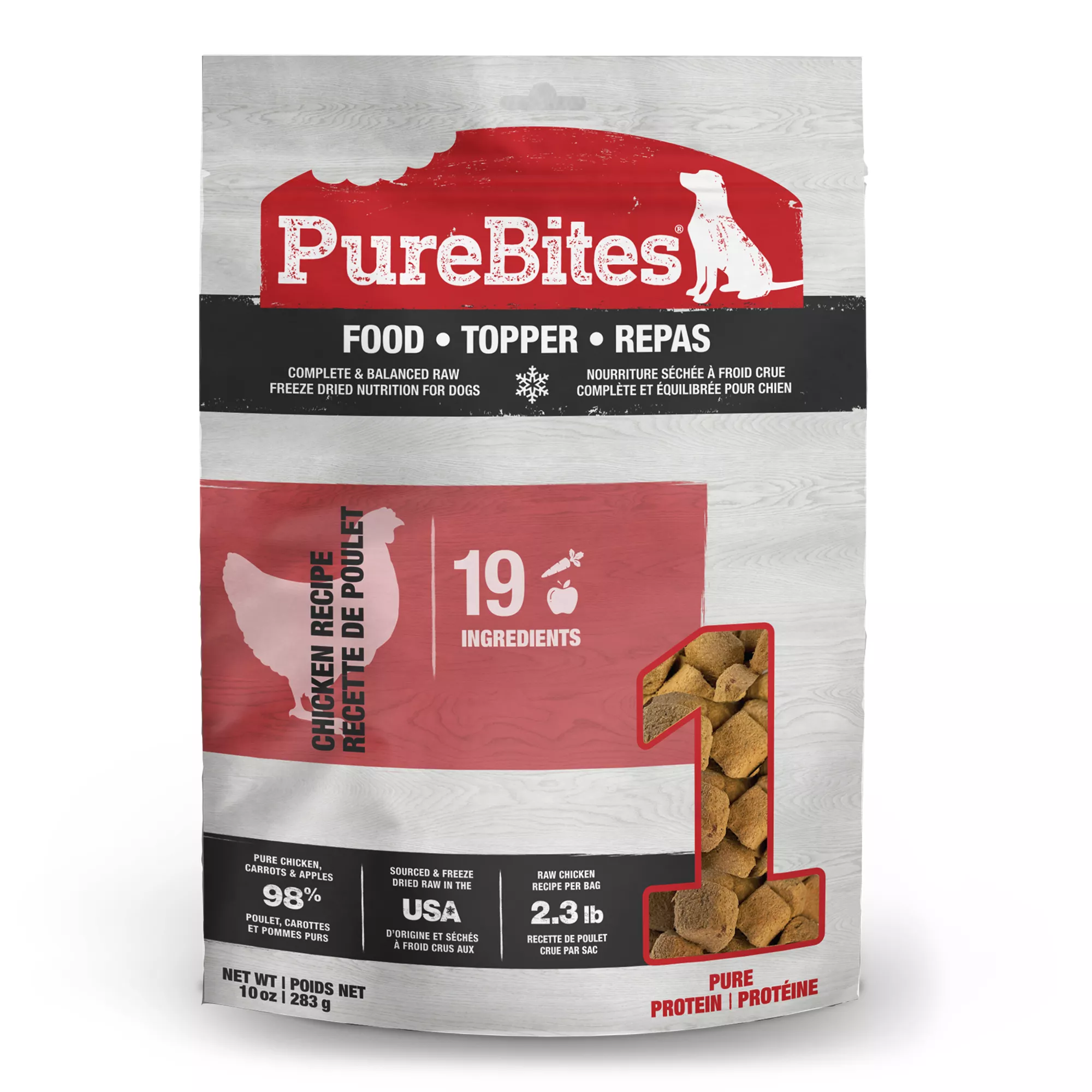 PureBites® RAW Freeze Dried Complete & Balanced Dog Food or Topper - Chicken