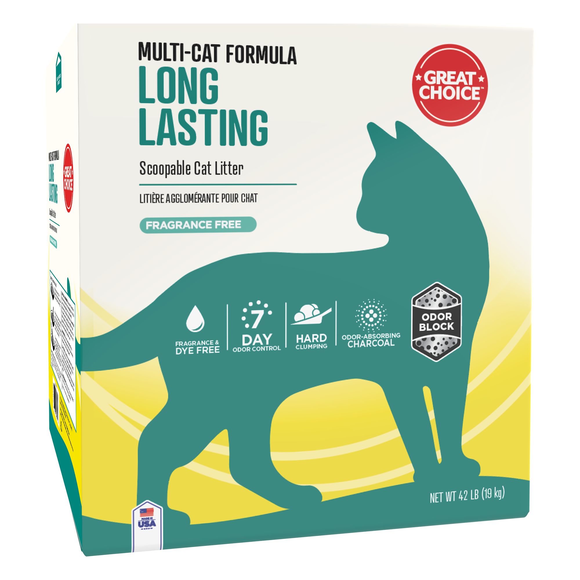 Great Choice Long Lasting Clumping Multi Cat Clay Cat Litter Unscented