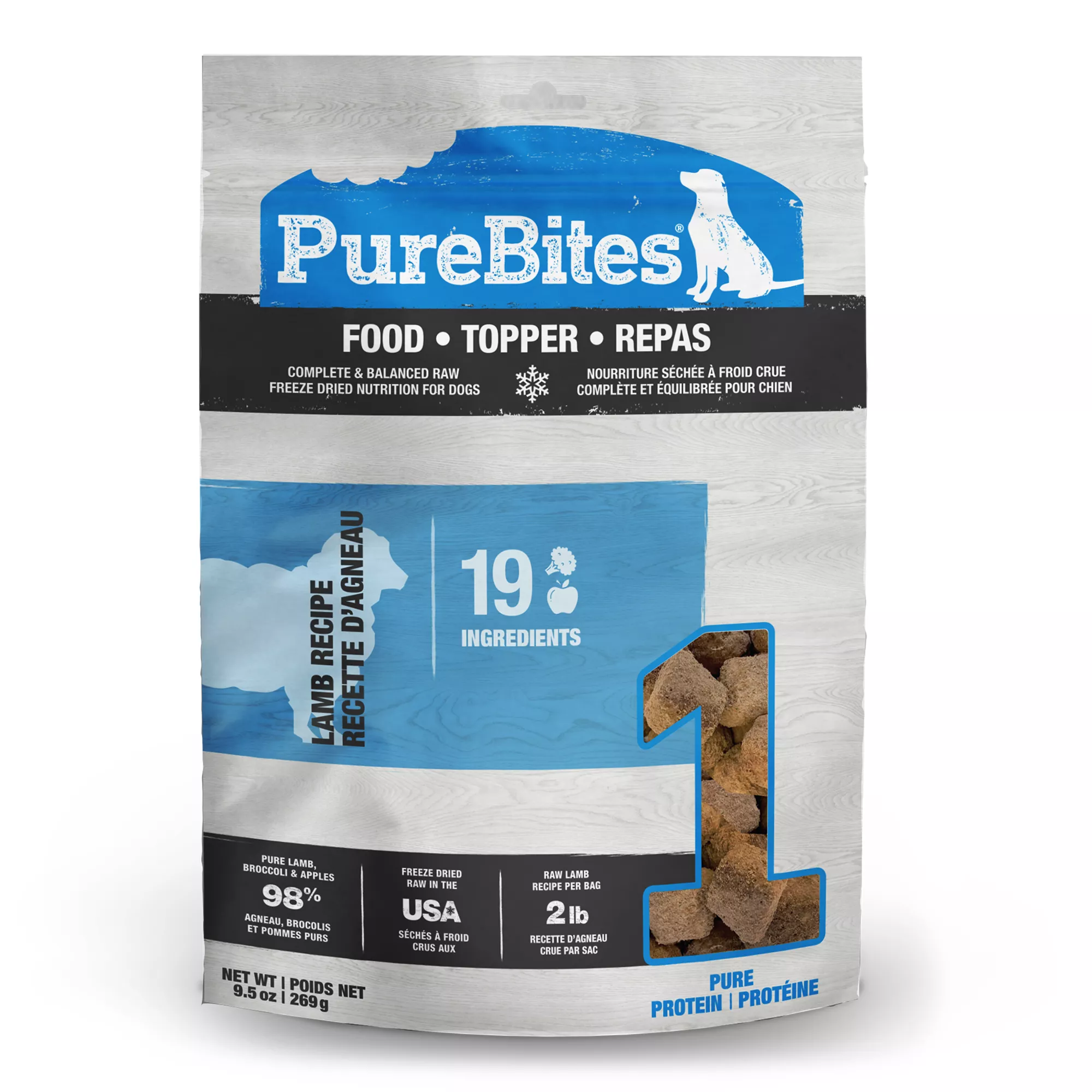 PureBites® RAW Freeze Dried Complete & Balanced Dog Food or Topper - Lamb