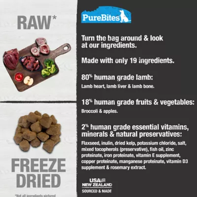 Product PureBites® RAW Freeze Dried Complete & Balanced Dog Food or Topper - Lamb