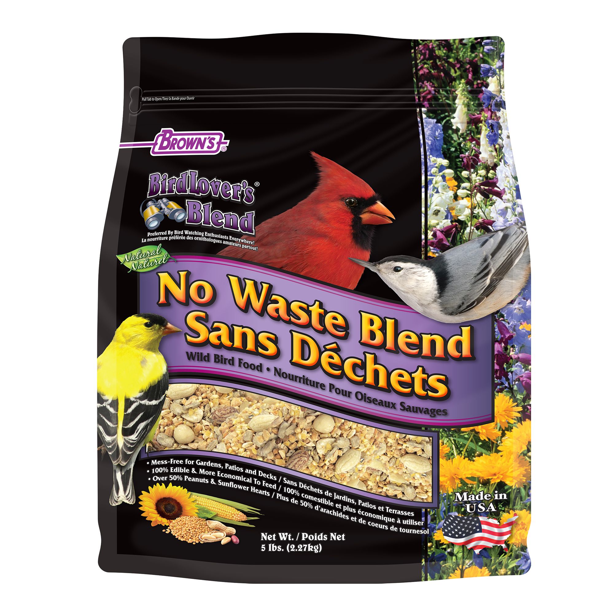 Brown s BirdLover s Blend Natural No Waste Blend Wild Bird Seed