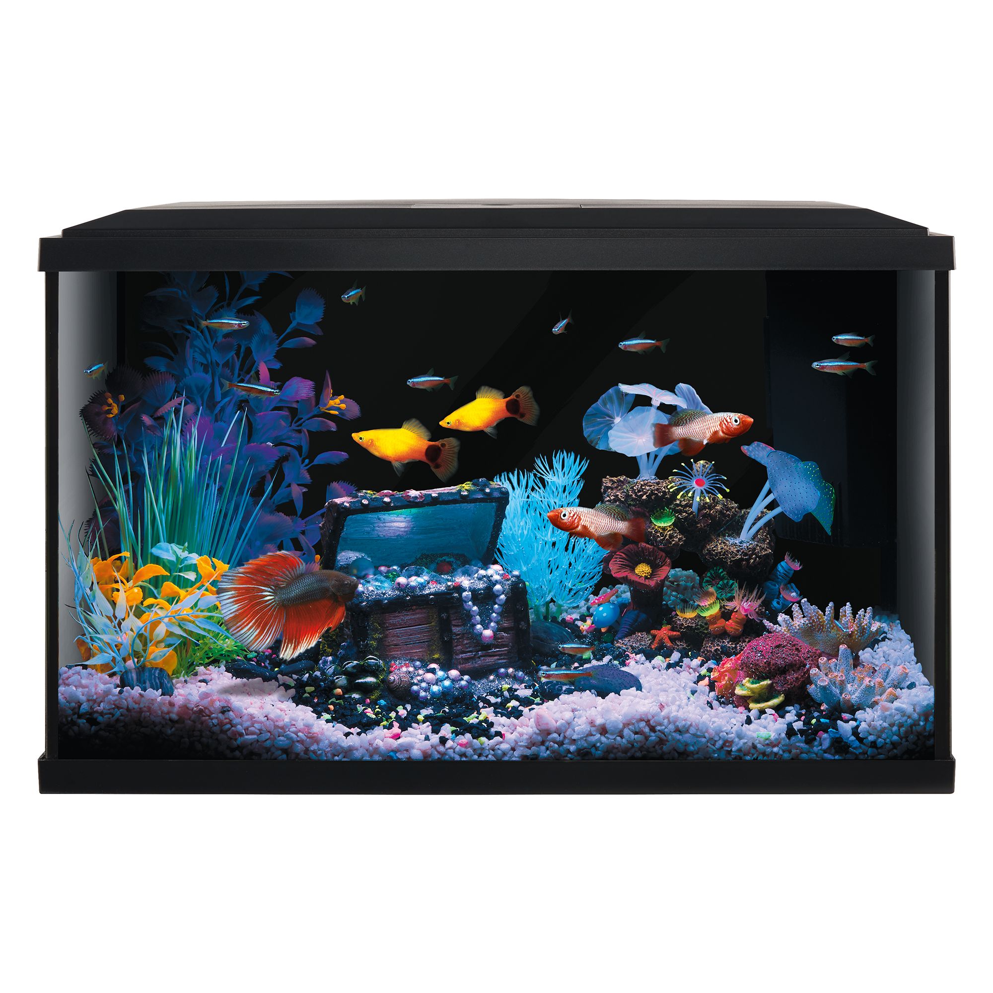 Top Fin® Colorpop™ Aquarium Starter Kit with 7 Color-Changing LEDs