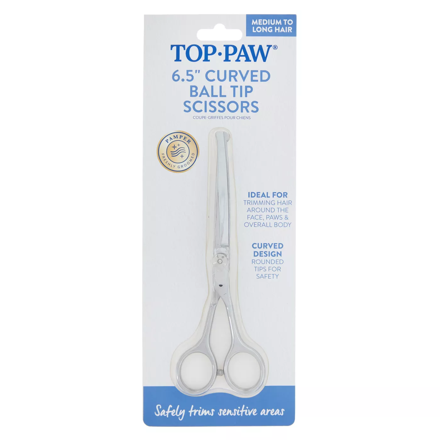 Top Paw Curved Ball Tip Pet Hair Scissors