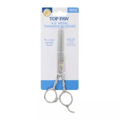 Top Paw® Metal 6.5" Thinning Pet Hair Scissors for Medium-Long Hair - Image 5