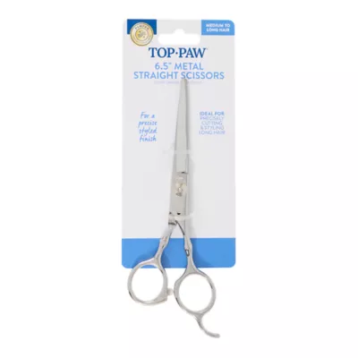 Top Paw® Metal 6.5" Straight Pet Hair Scissors for Medium-Long Hair - Image 5