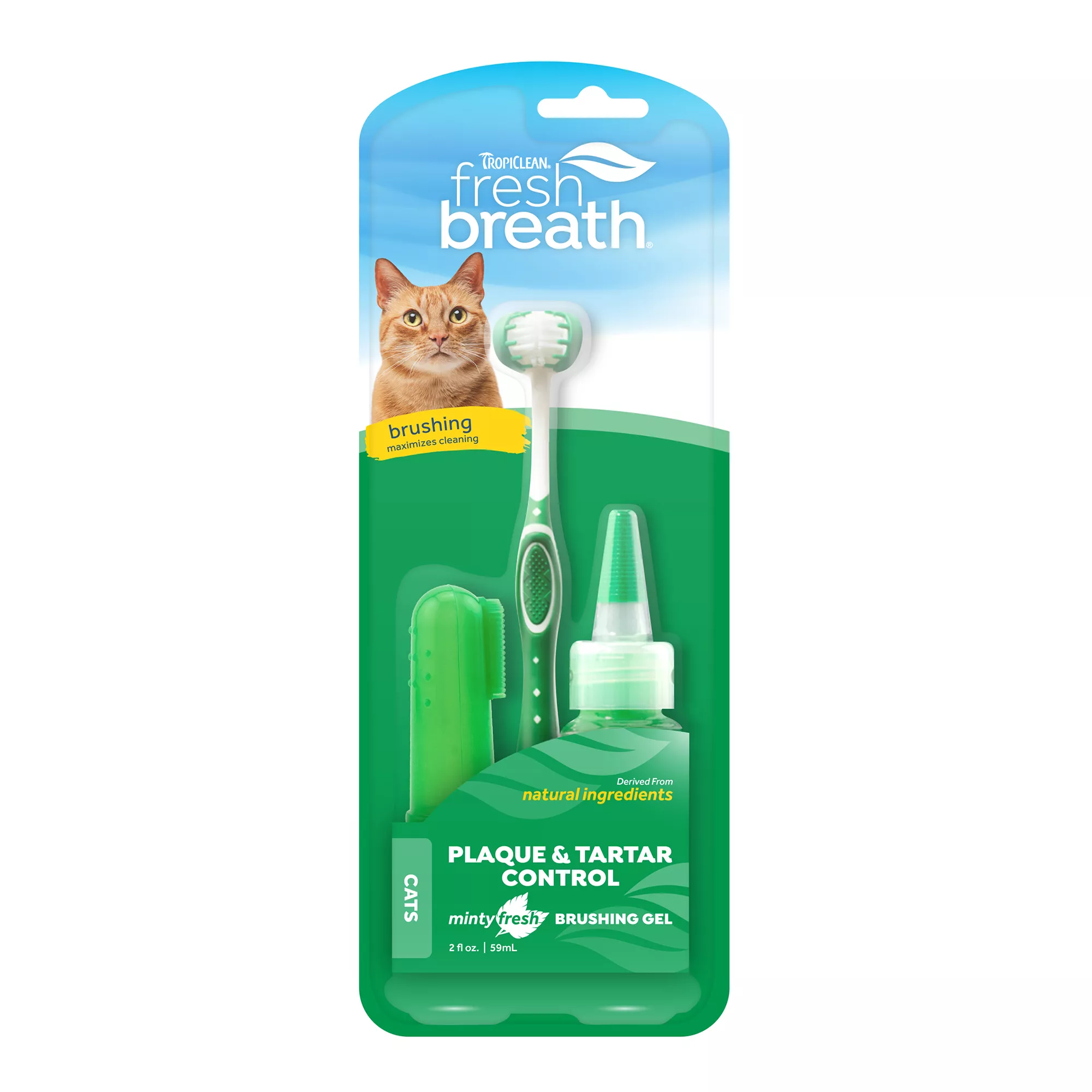 TropiClean Fresh Breath Oral Care Cat Toothbrush Kit