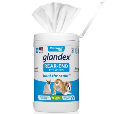 Vetnique Glandex Boot the Scoot Rear End Anal Gland Cleaning Wipes for Dog & Cat, Fresh Scent, 75 Ct - Image 1