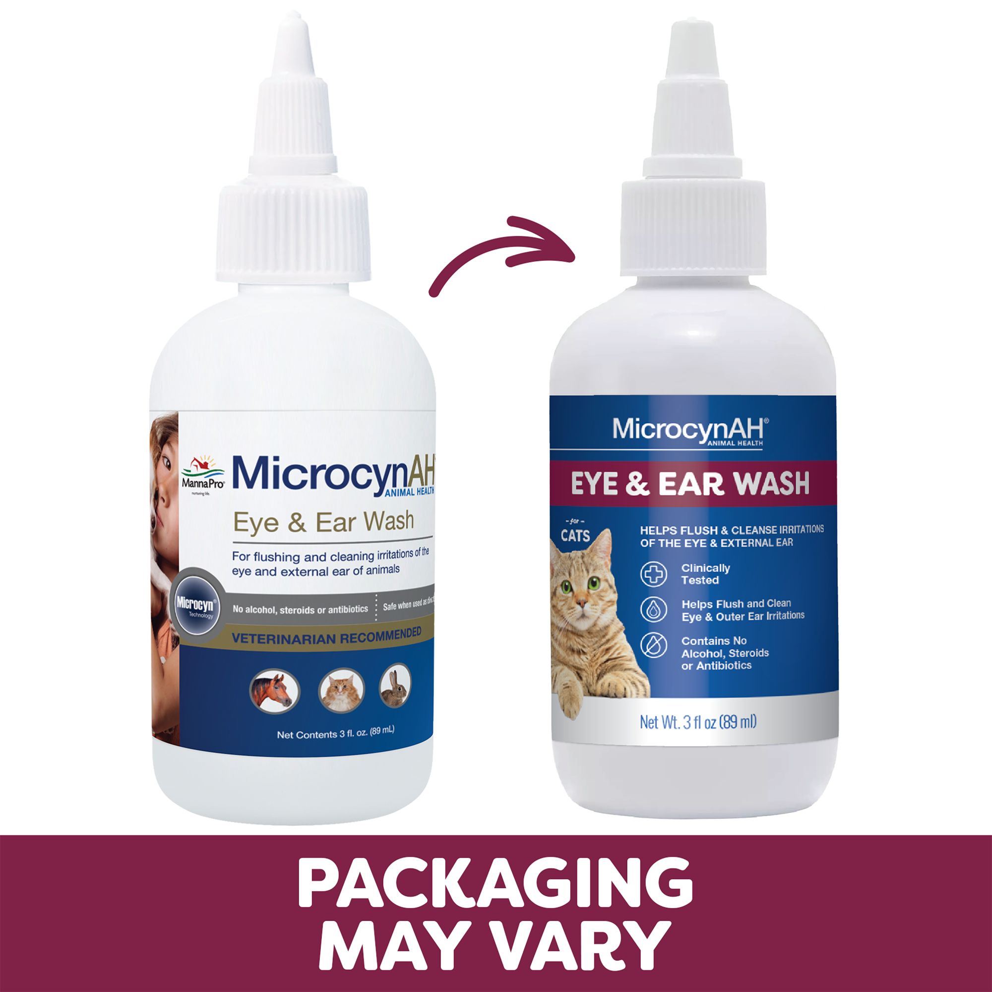 MicrocynAH® Cat Liquid Eye & Ear Wash, 3 fl oz - thumbnail 6