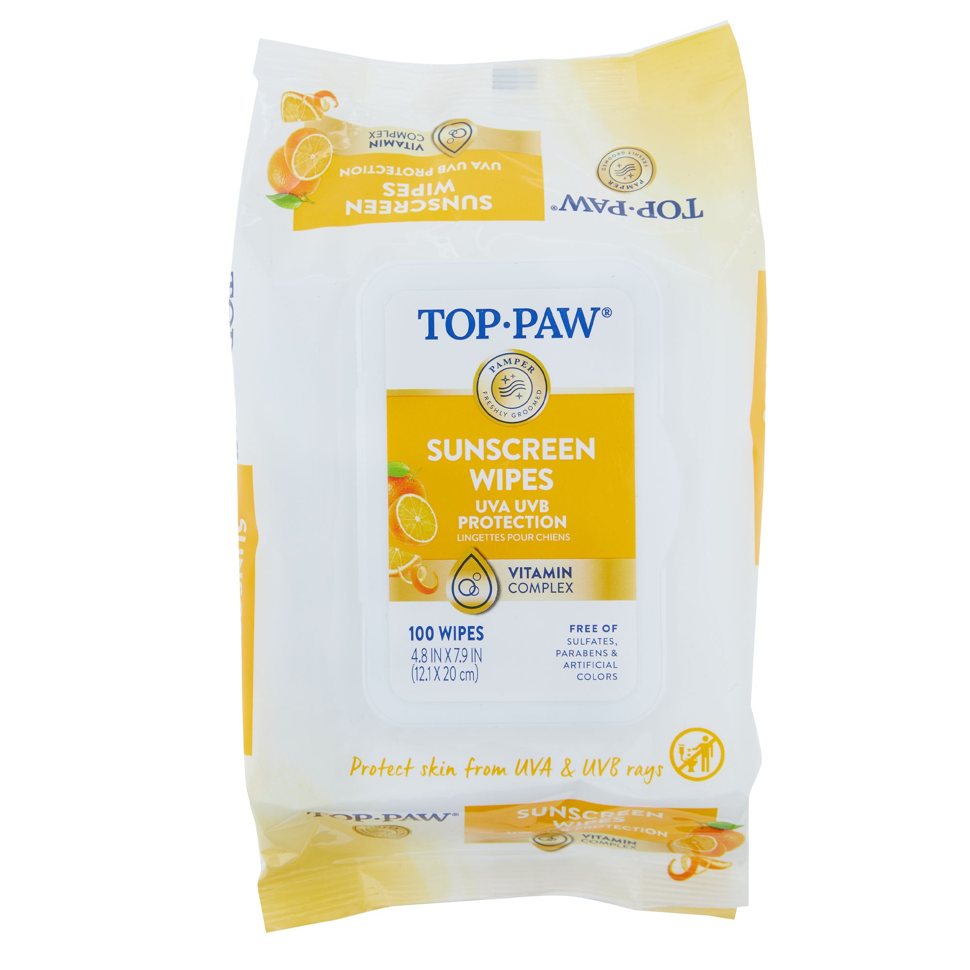 Sunscreen UVA UVB Protection Dog Wipes 