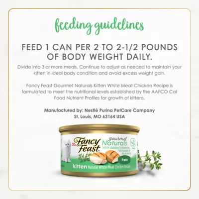 Product Fancy Feast® Gourmet Naturals Kitten Cat Wet Food - 3.33 oz., Natural, With Vitamins