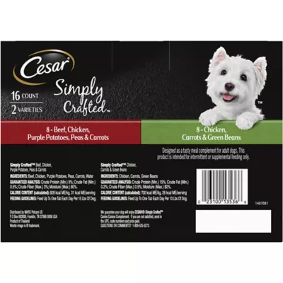 Product Cesar® Simply Crafted All Life Stage Wet Dog Food & Meal Topper - Grain Free, Variety Pack, 16 Count