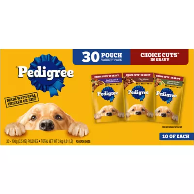 Product Pedigree® Choice Cuts Pouch Adult Wet Dog Food & Meal Topper - 30 Count, Variety Pack