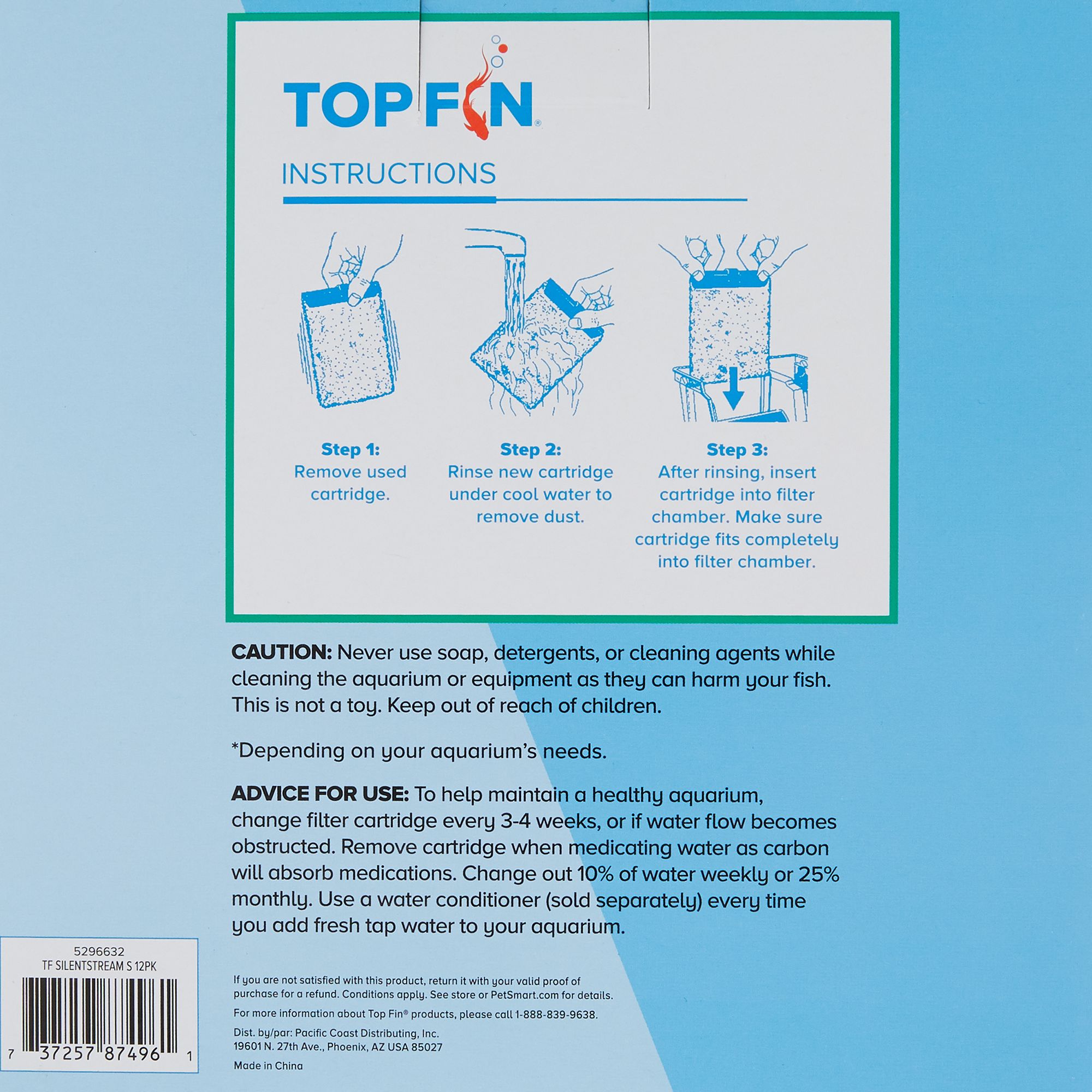 Ersatz-Filterpatronen Für Top Fin PF-S Filter — 8 Stück, Kompatibel Mit Silenstream PF10