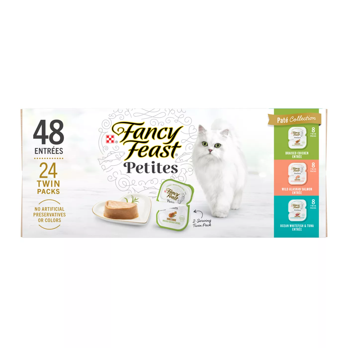 Fancy Feast Petites All Life Stages Cat Wet Food Topper Variety Pack 24 CT 67.2 OZ