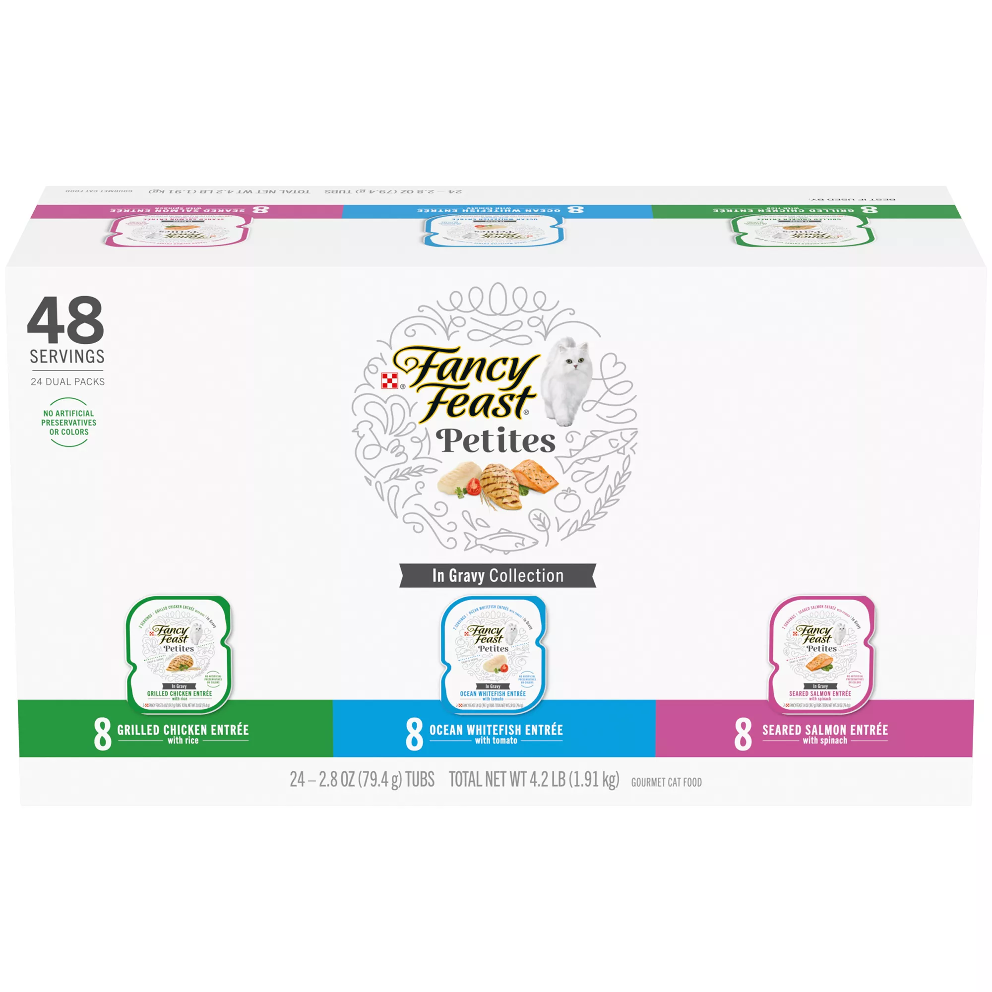 Fancy Feast® Petites All Life Stages Cat Wet Food - Topper, Variety Pack, 24 CT, 67.2 OZ