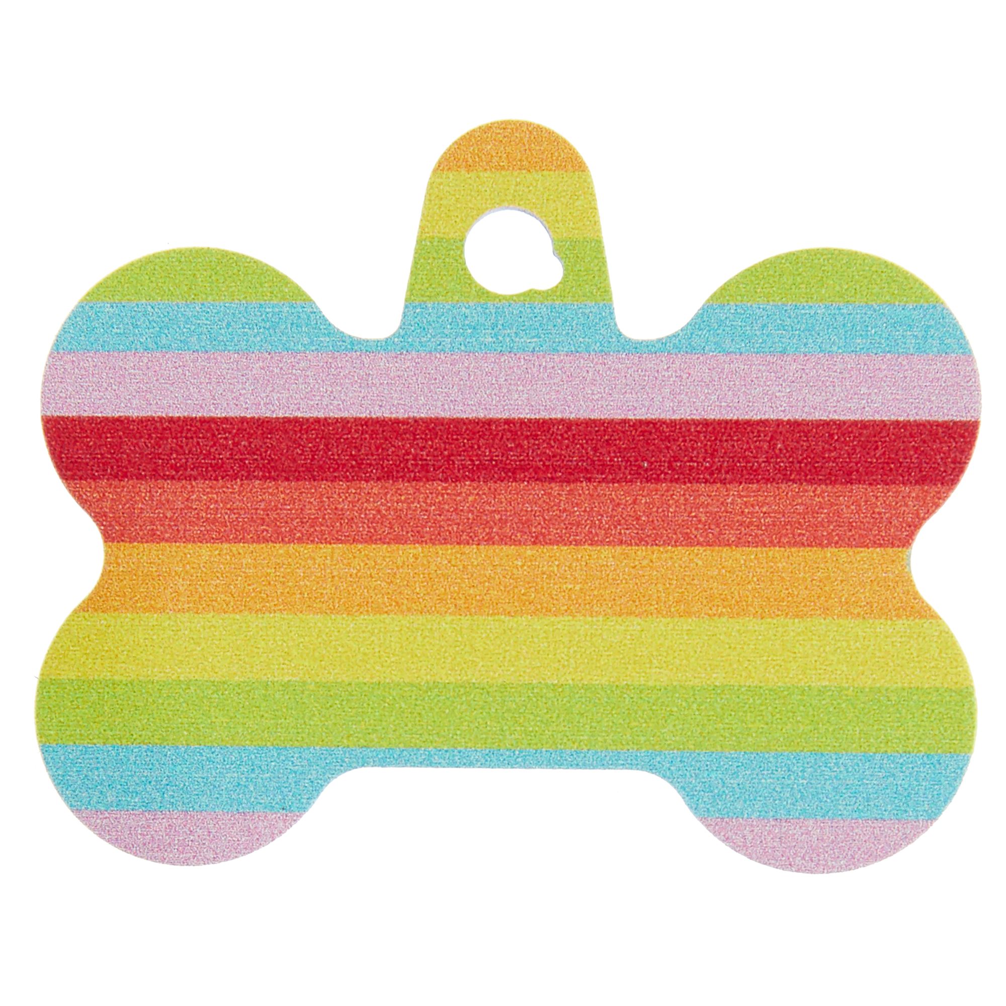 You Are Loved by TagWorks Pride Rainbow-Striped Bone Personalized Pet Tag | PetSmart