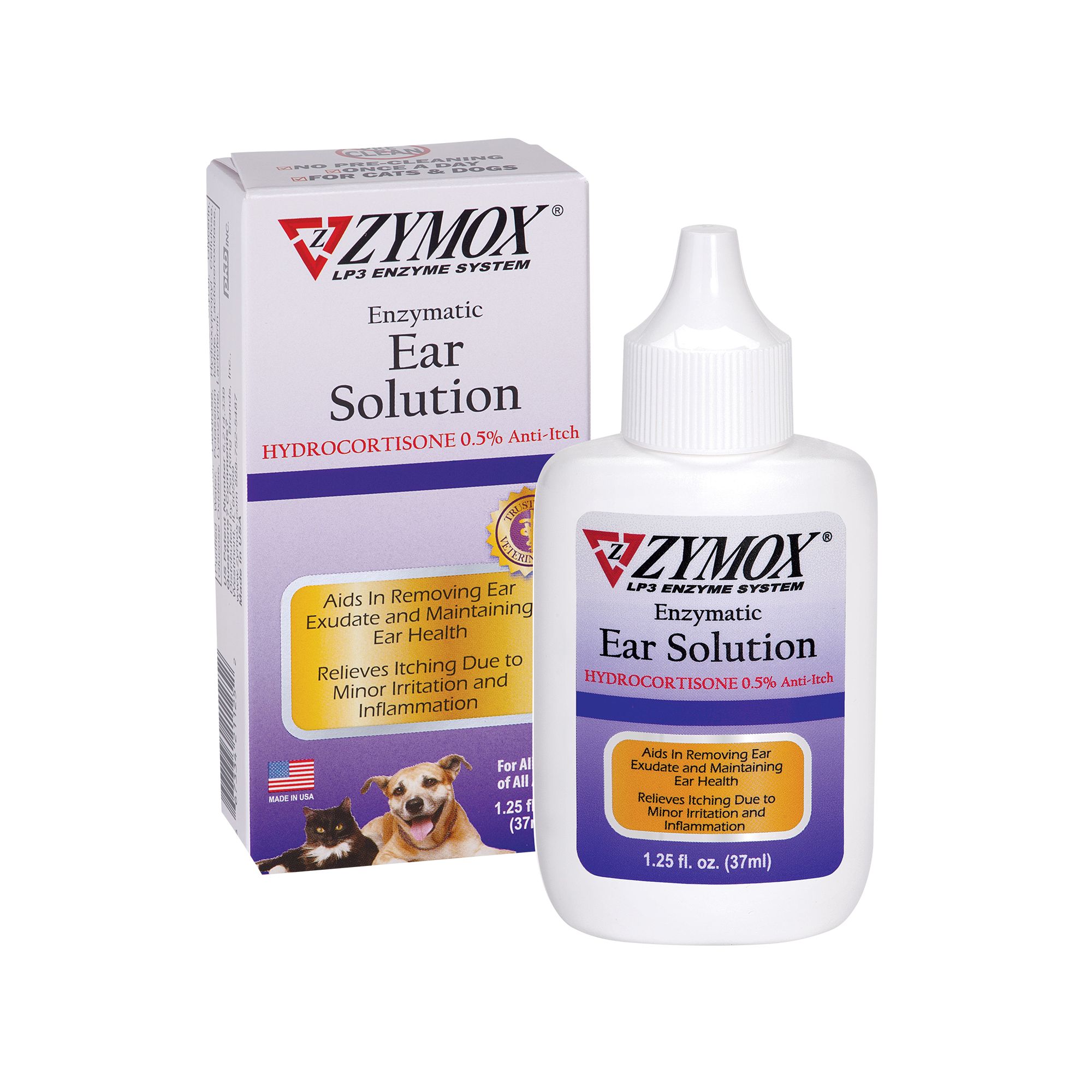 Zymox® Hydrocortisone Pet Ear Solution Dog Ear Eye Care, 46% OFF