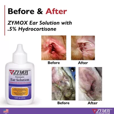 Product Zymox® Enzymatic Ear Solution for Dogs & Cats - 0.5% Hydrocortisone - 1.25 oz Bottle