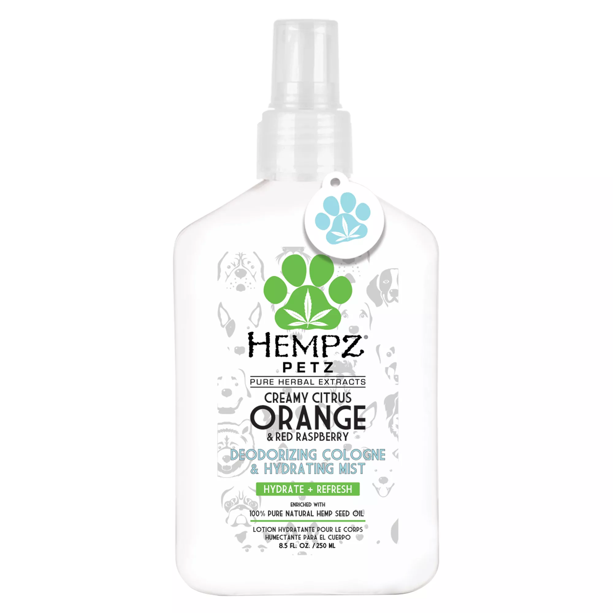 Hempz® Petz Herbal Deodorizing Cologne & Hydrating Mist - Creamy Citrus Orange & Red Raspberry