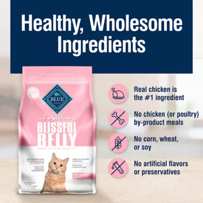 Product Blue Buffalo True Solutions Blissful Belly Digestive Care Dry Cat Food - Natural, Chicken