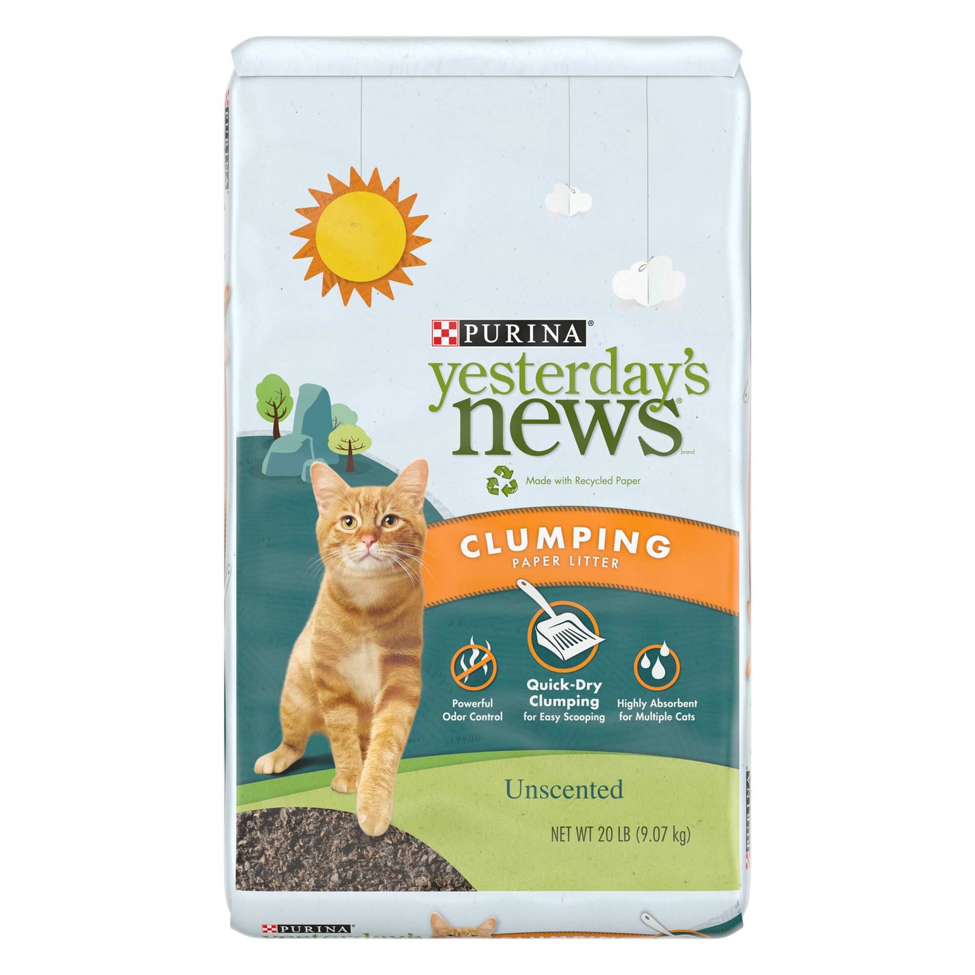 Purina® Yesterday's News® Clumping Paper Cat Litter Unscented, Low Dust cat Litter PetSmart