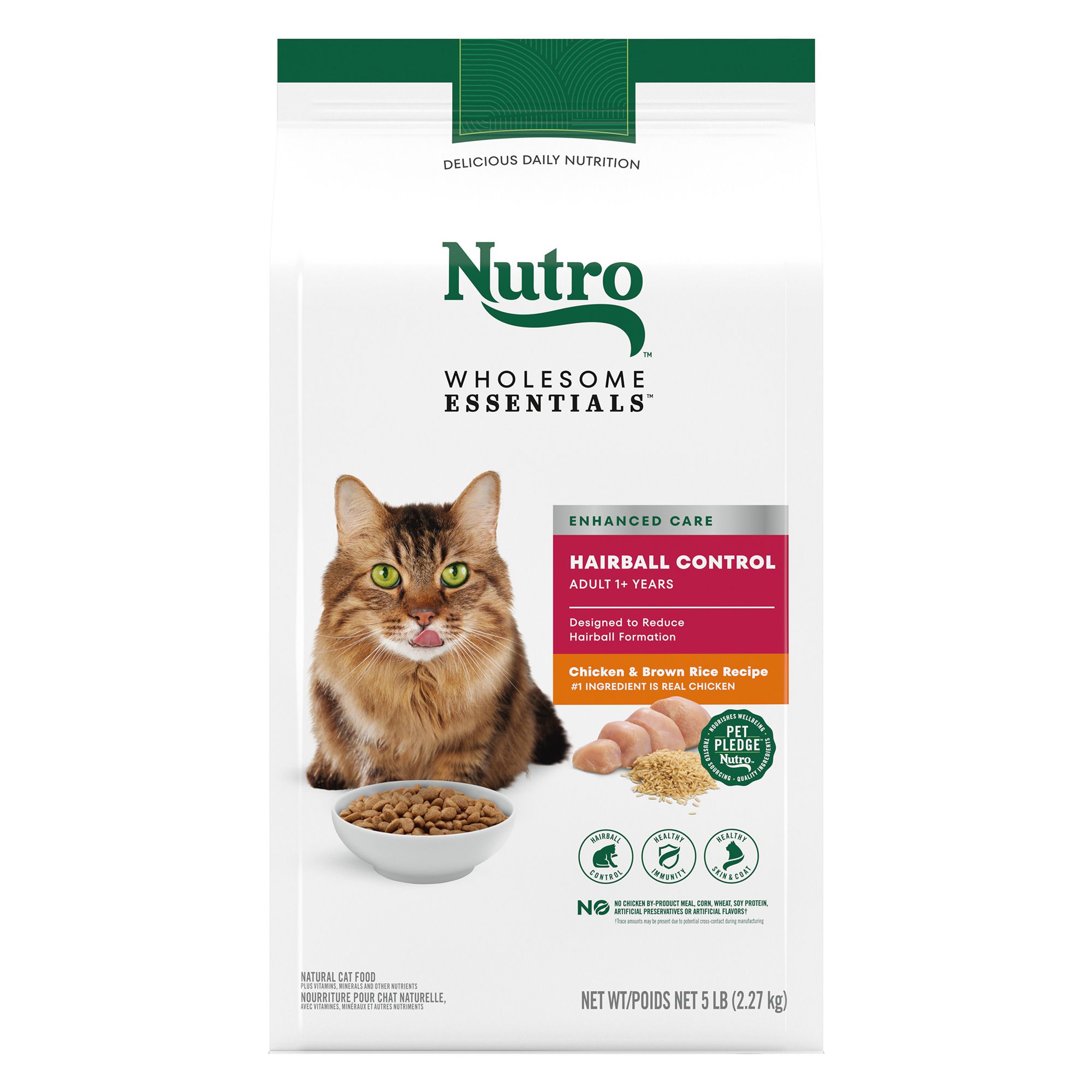 Nutro Wholesome Essentials Hairball Control Adult Dry Cat Food Chicken Brown Rice