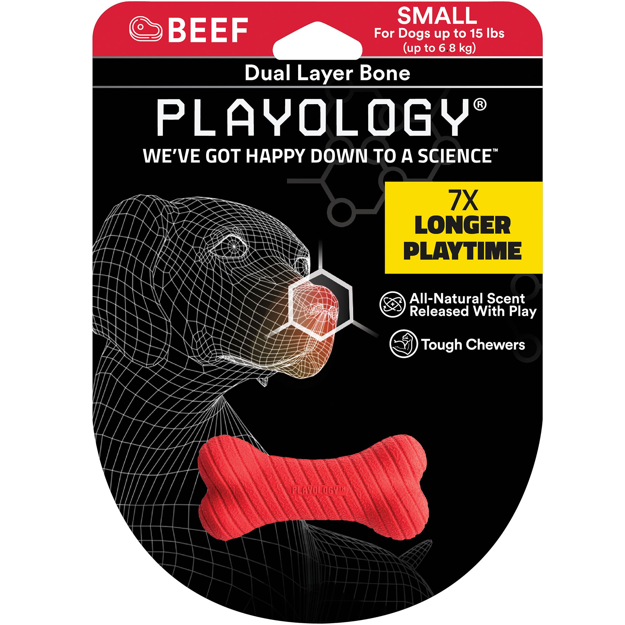 Playology® Puppy Sensory Bone Dog Toy - Beef, dog Plush Toys, PetSmart