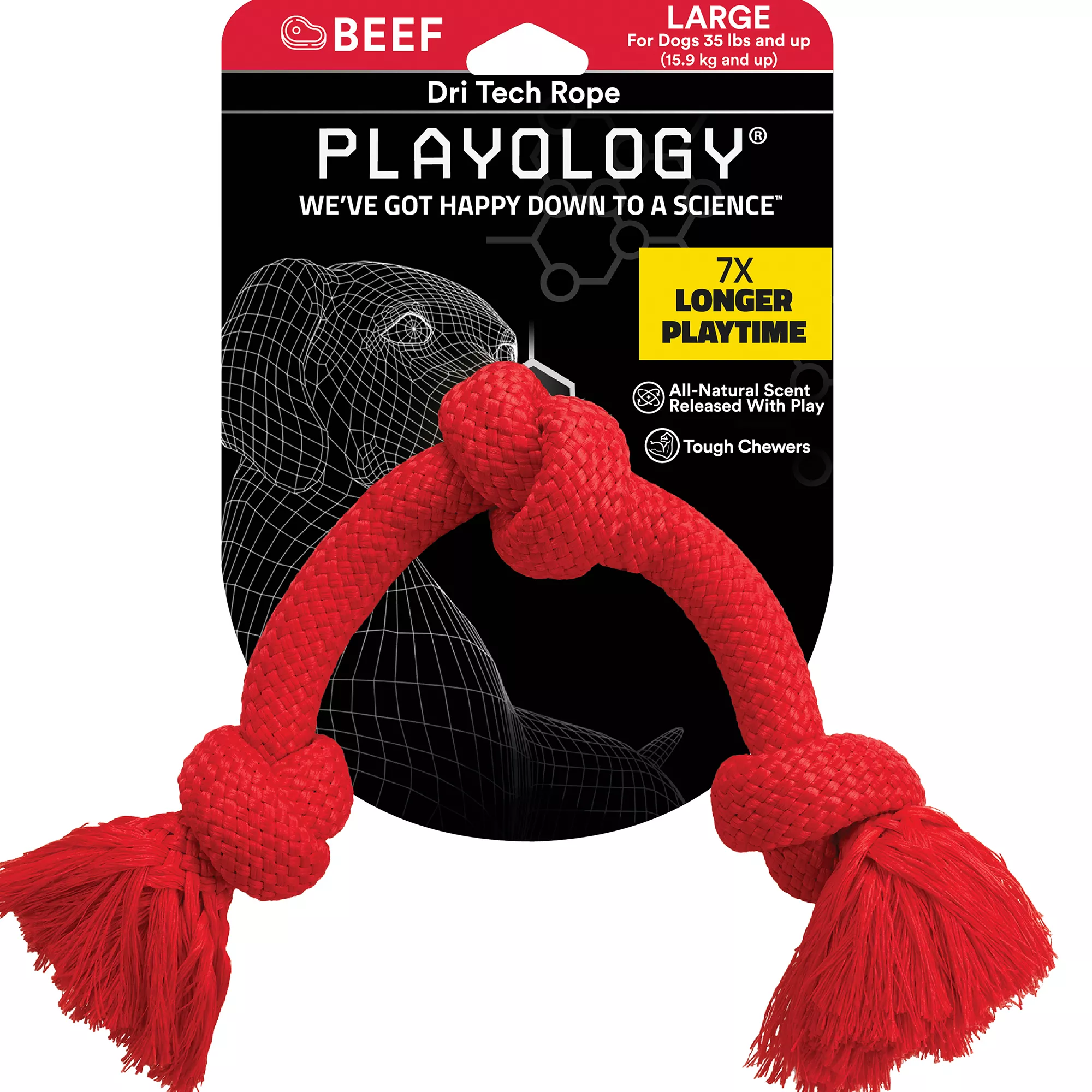 Playology® Dri-Tech Rope Scented Dog Toy - Beef