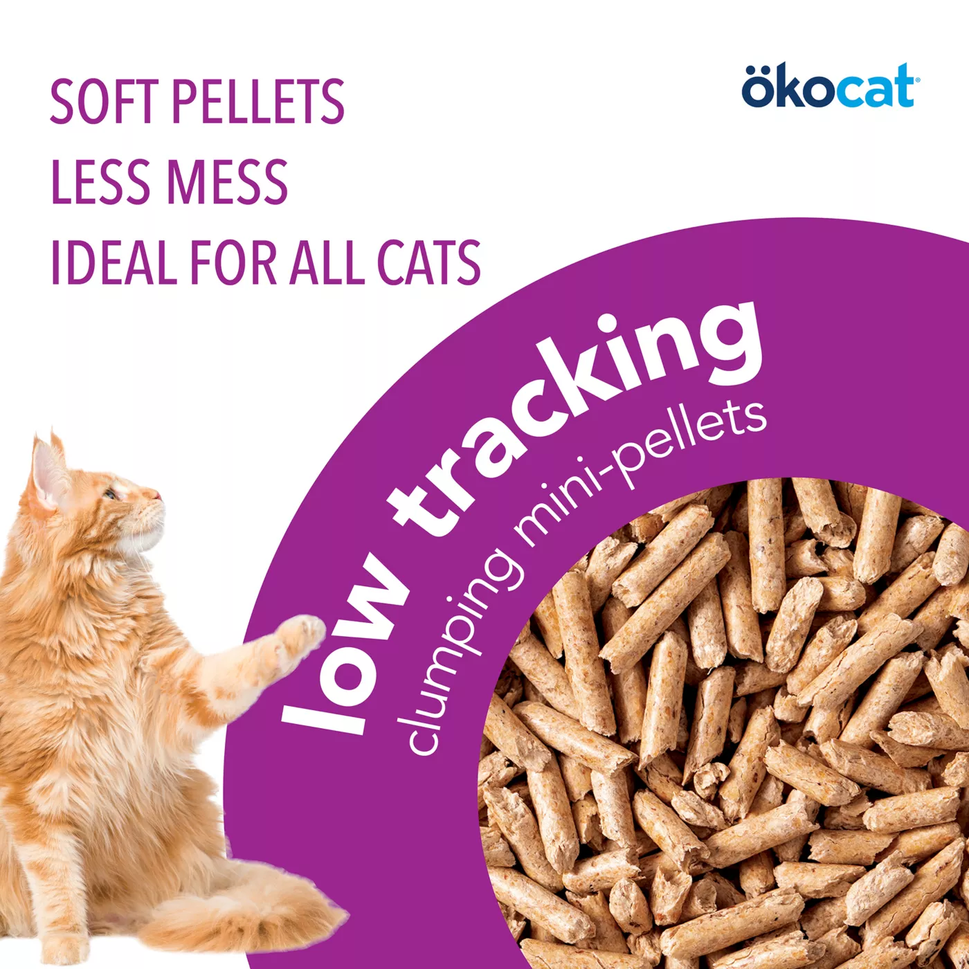 Okocat Less Mess Clumping Wood Cat Litter Low Dust Low Tracking Natural