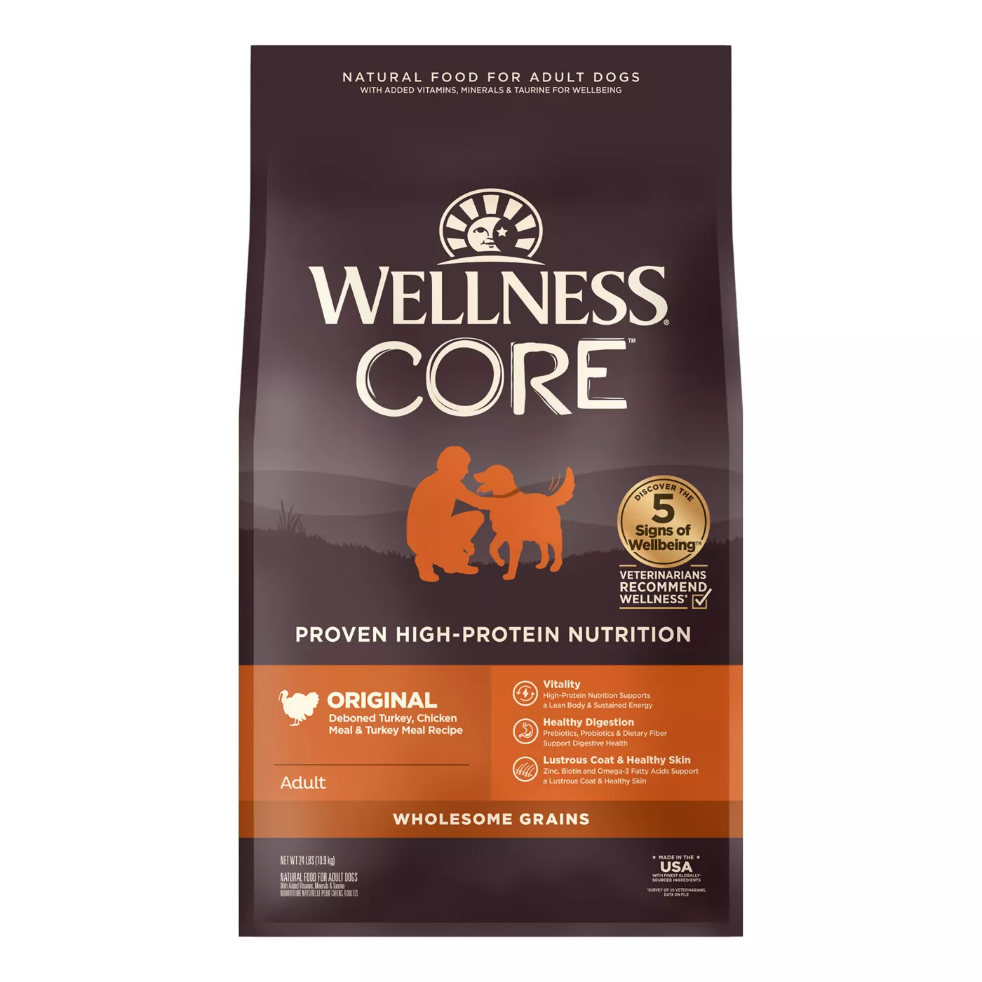 Wellness CORE High Protein With Grain Adult Dry Dog Food Turkey