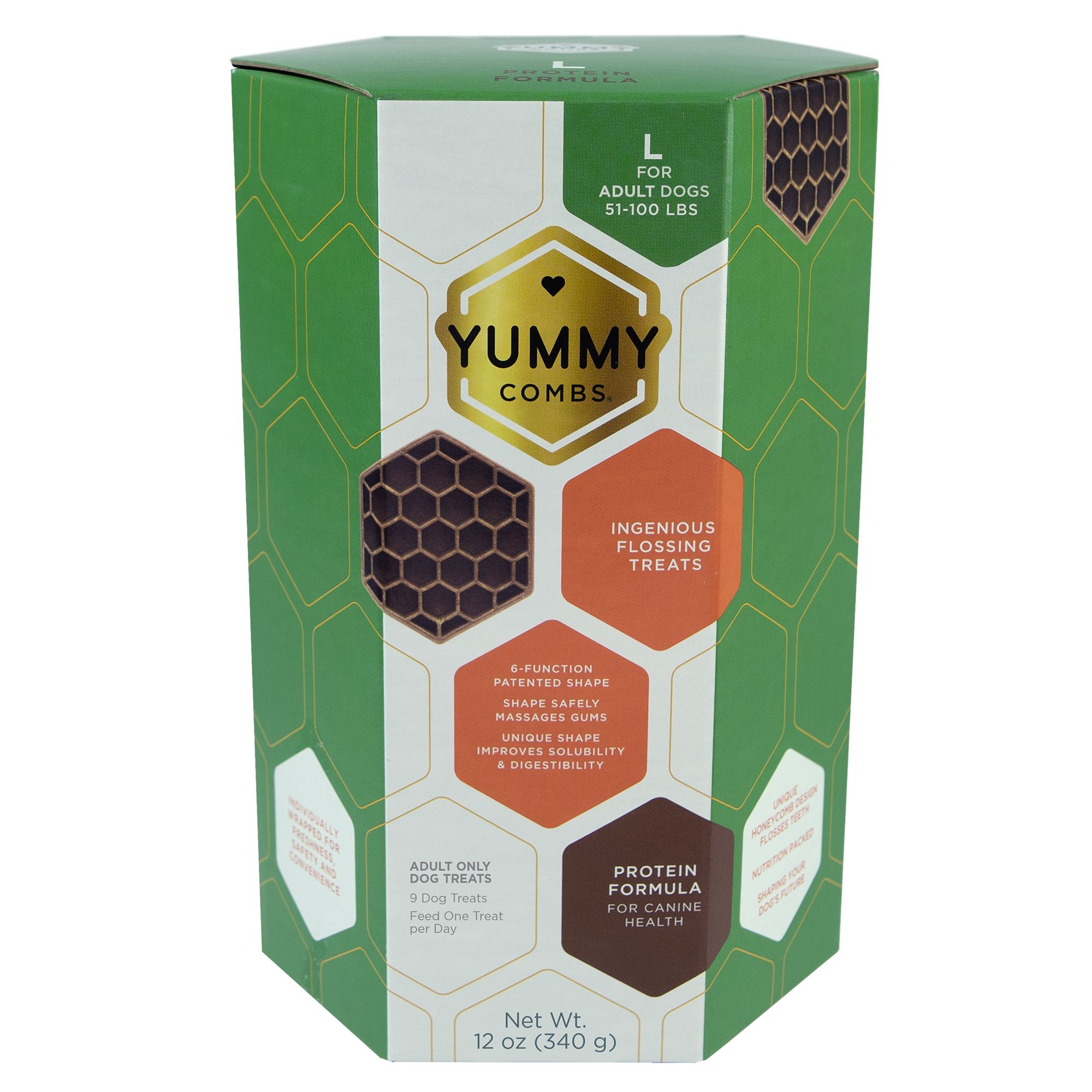 Yummy Combs® Ingenious Flossing Dog Dental Treats Chicken dog