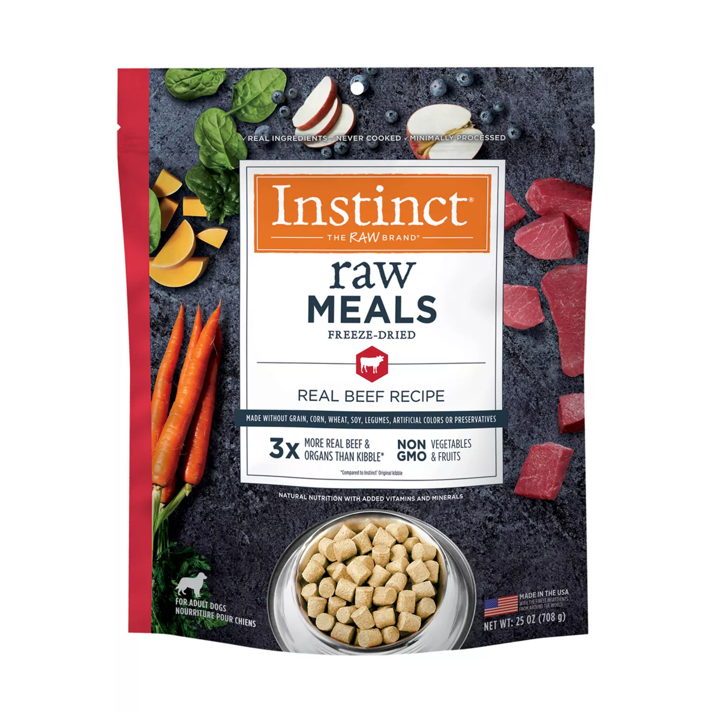 Instinct Raw Meals Freeze Dried Adult Dry Dog Food Grain Free Beef