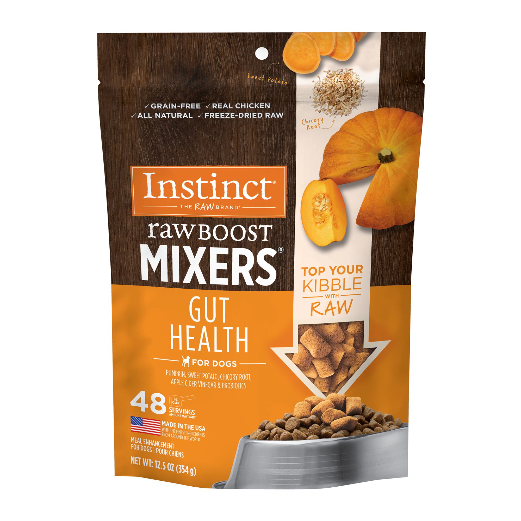 Instinct Raw Boost Mixers Gut Health All Life Stages Dog Food Topper Grain Free Freeze Dried