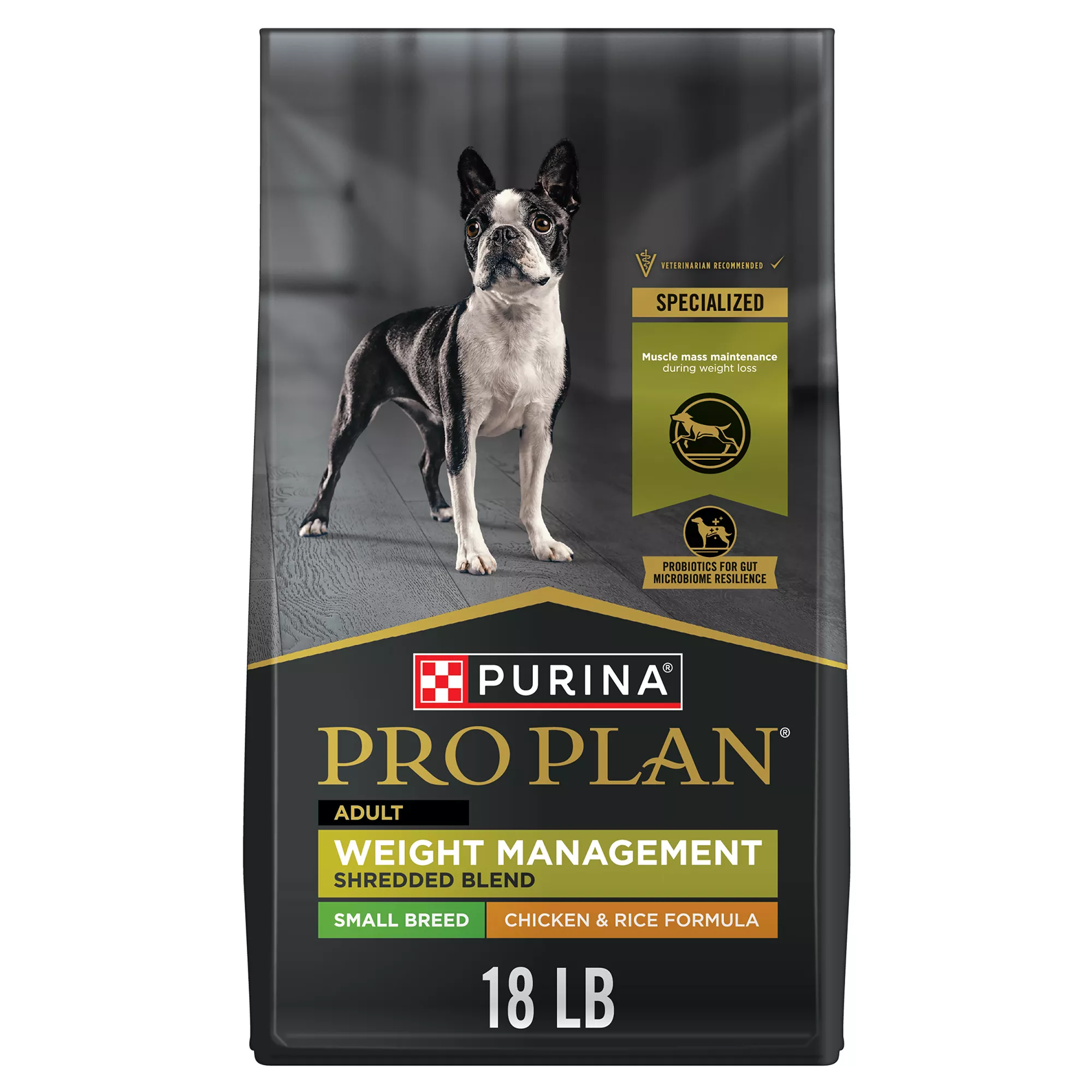 Purina Pro Plan Weight Management Shredded Blend Small Breed Adult Dry Dog Food - Chicken & Rice