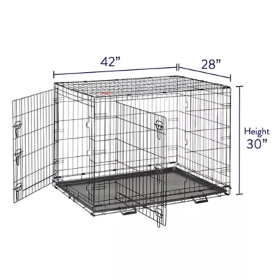 Product Top Paw® Double Door Folding Wire Dog Crate with Divider Panel