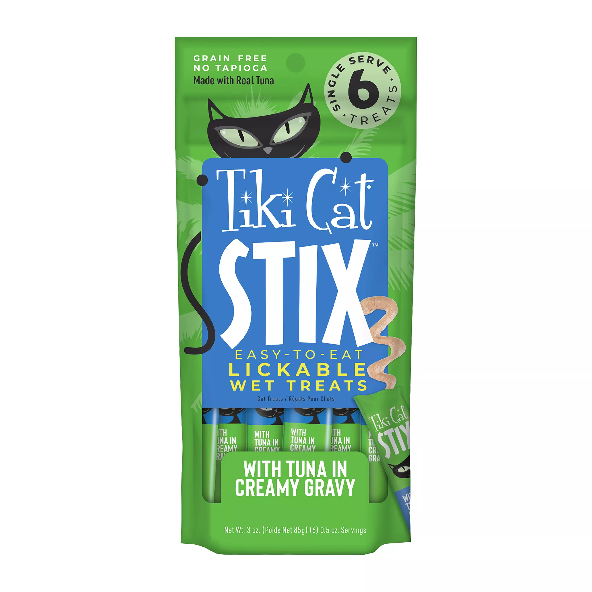 Tiki Cat® Stix&trade; Wet Cat Treat - Tuna in Creamy Gravy, Grain Free