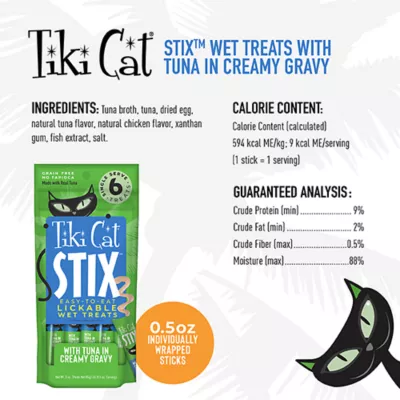 Product Tiki Cat® Stix Lickable Wet Cat Treat -  Grain Free, 6 Ct, 3 Oz