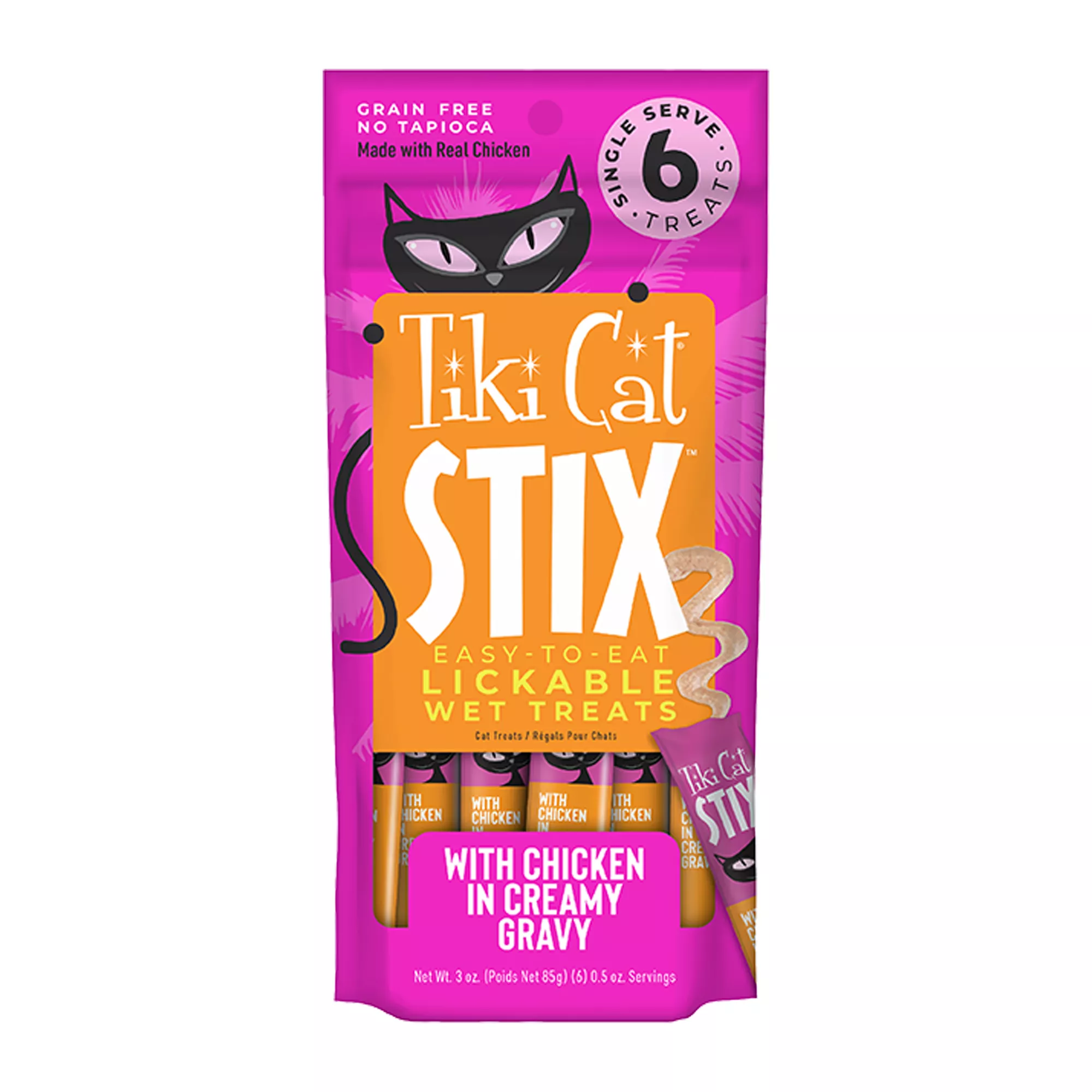 Tiki Cat® Stix&trade; Wet Cat Treats - Chicken in Creamy Gravy, Grain Free