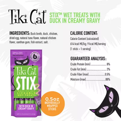 Product Tiki Cat® Stix Lickable Wet Cat Treat -  Grain Free, 6 Ct, 3 Oz