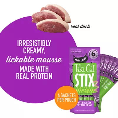 Product Tiki Cat® Stix Lickable Wet Cat Treat -  Grain Free, 6 Ct, 3 Oz
