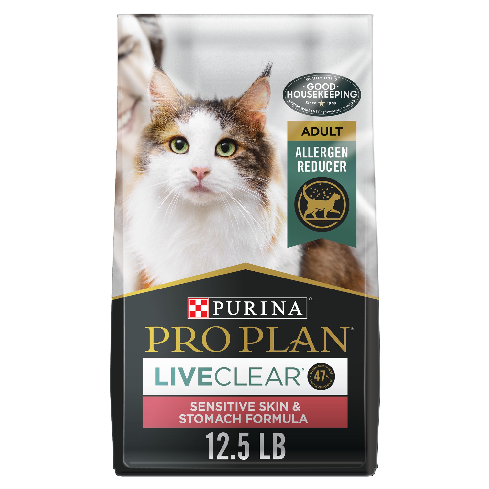 Purina Pro Plan LiveClear Sensitive Skin Stomach Turkey Oatmeal Dry Cat Food 12.5 lbs