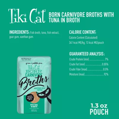 Product Tiki Cat® Born Carnivore® Broths Wet Cat Food Topper - Non-GMO, Grain Free, 1.3oz