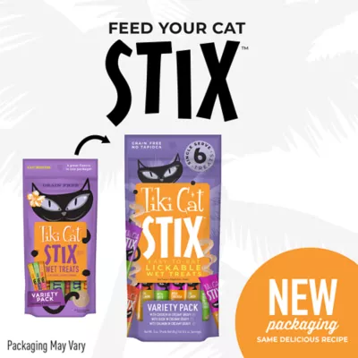 Product Tiki Cat® Stix Lickable Wet Cat Treat -  Grain Free, 6 Ct, 3 Oz