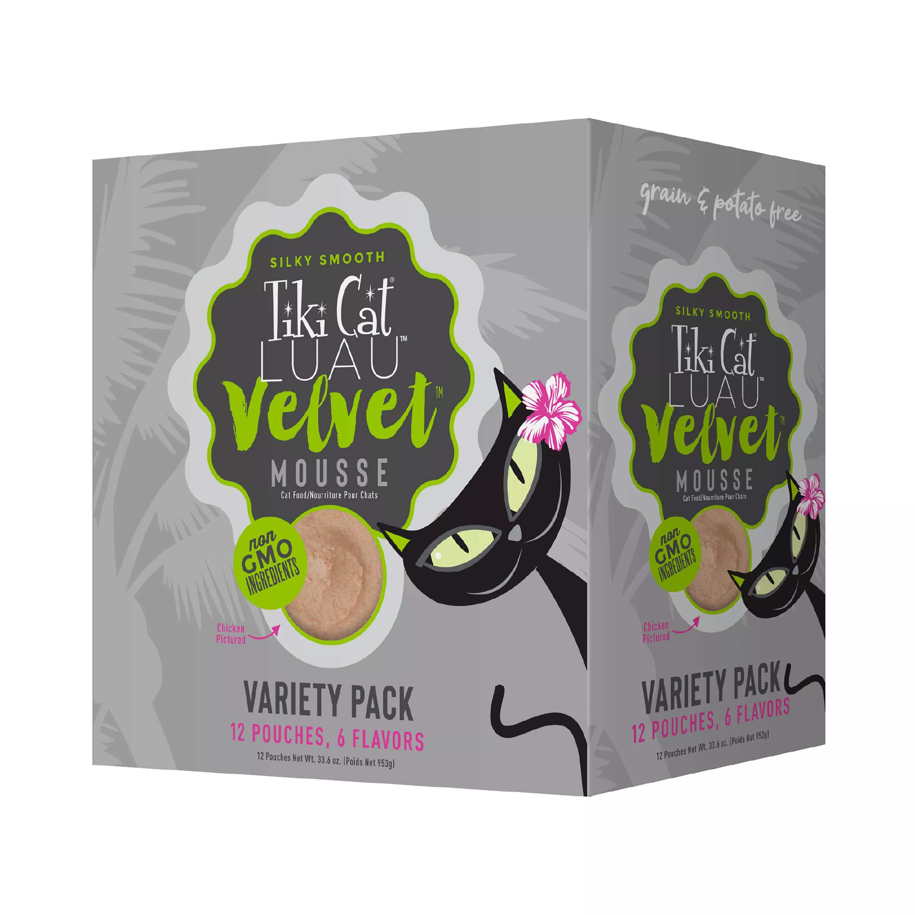 Tiki Cat® Velvet&trade; Mousse Wet Cat Food - Non-GMO, Grain & Potato Free - Variety Pack, 12ct