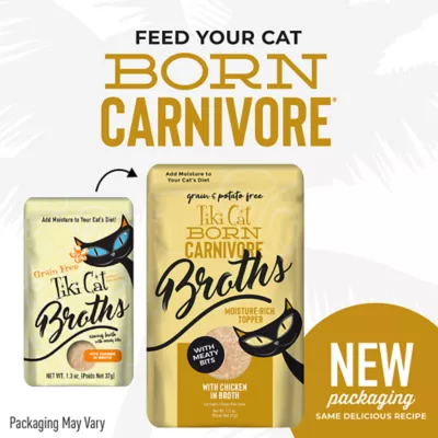 Product Tiki Cat® Born Carnivore® Broths Wet Cat Food Topper - Non-GMO, Grain Free, 1.3oz