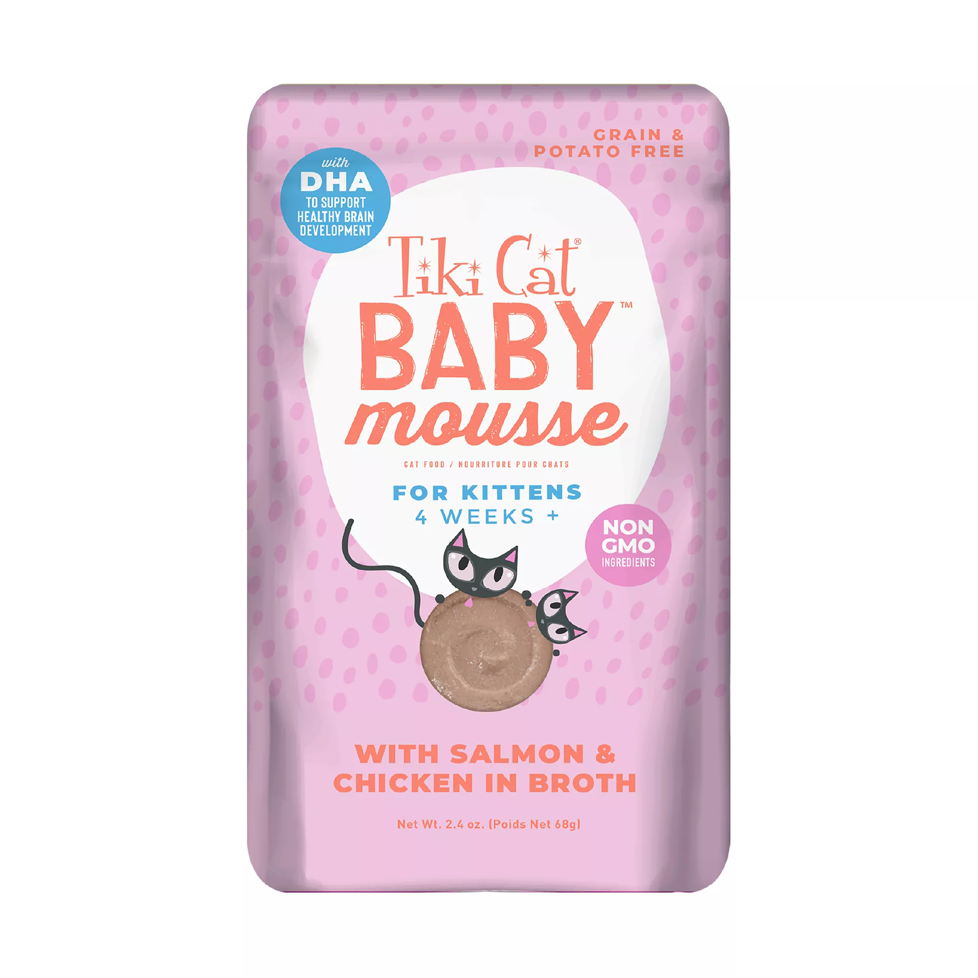 Tiki Cat® Velvet&trade; Mousse Kitten Food - Non-GMO, Salmon & Chicken