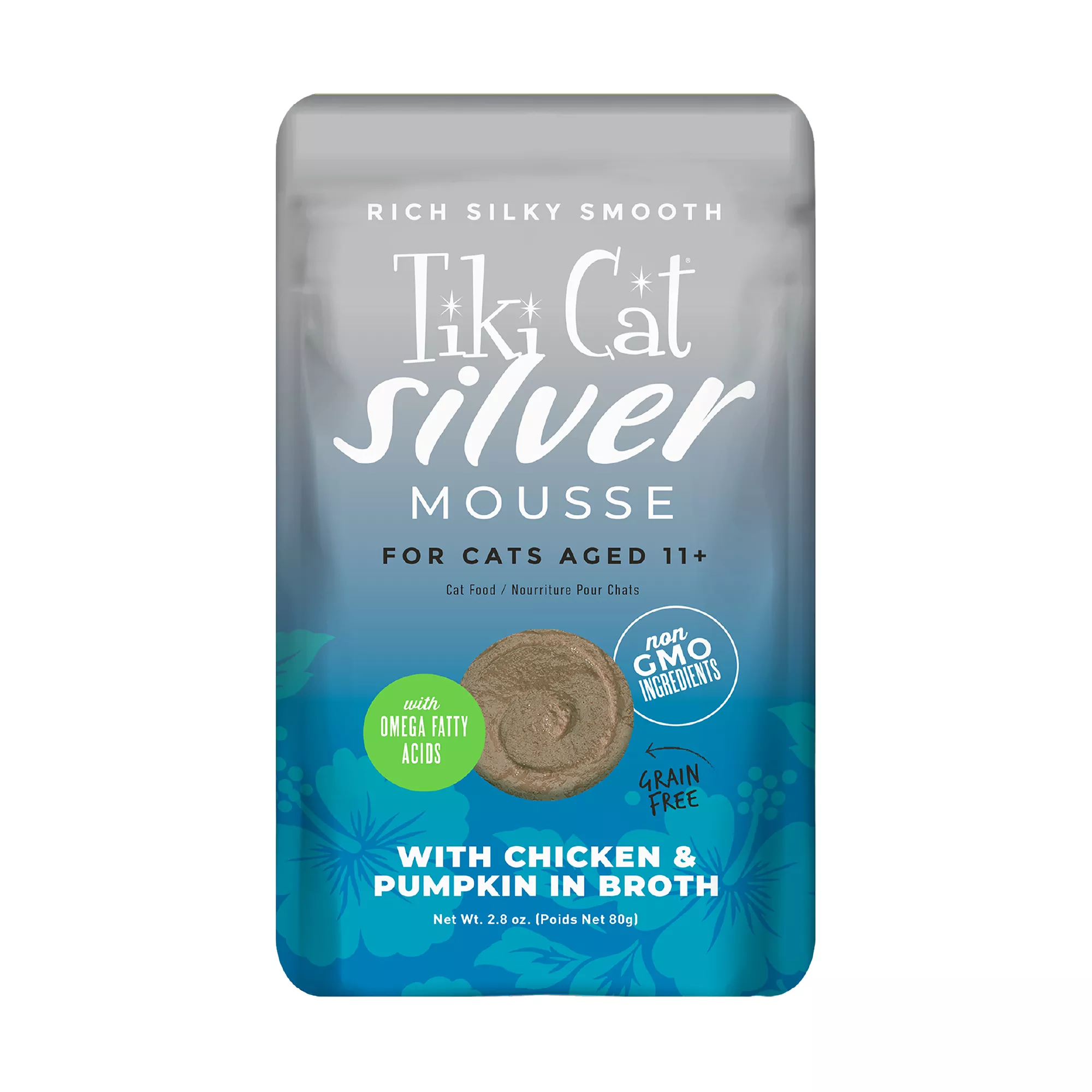 Tiki Cat® Velvet&trade; Mousse Senior Cat Food - Non-GMO, Grain & Potato Free, Chicken, 2.8oz