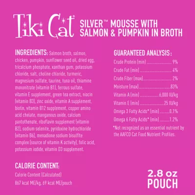 Product Tiki Cat® Velvet™ Mousse Senior Cat Food - Non-GMO, Salmon, 2.8oz