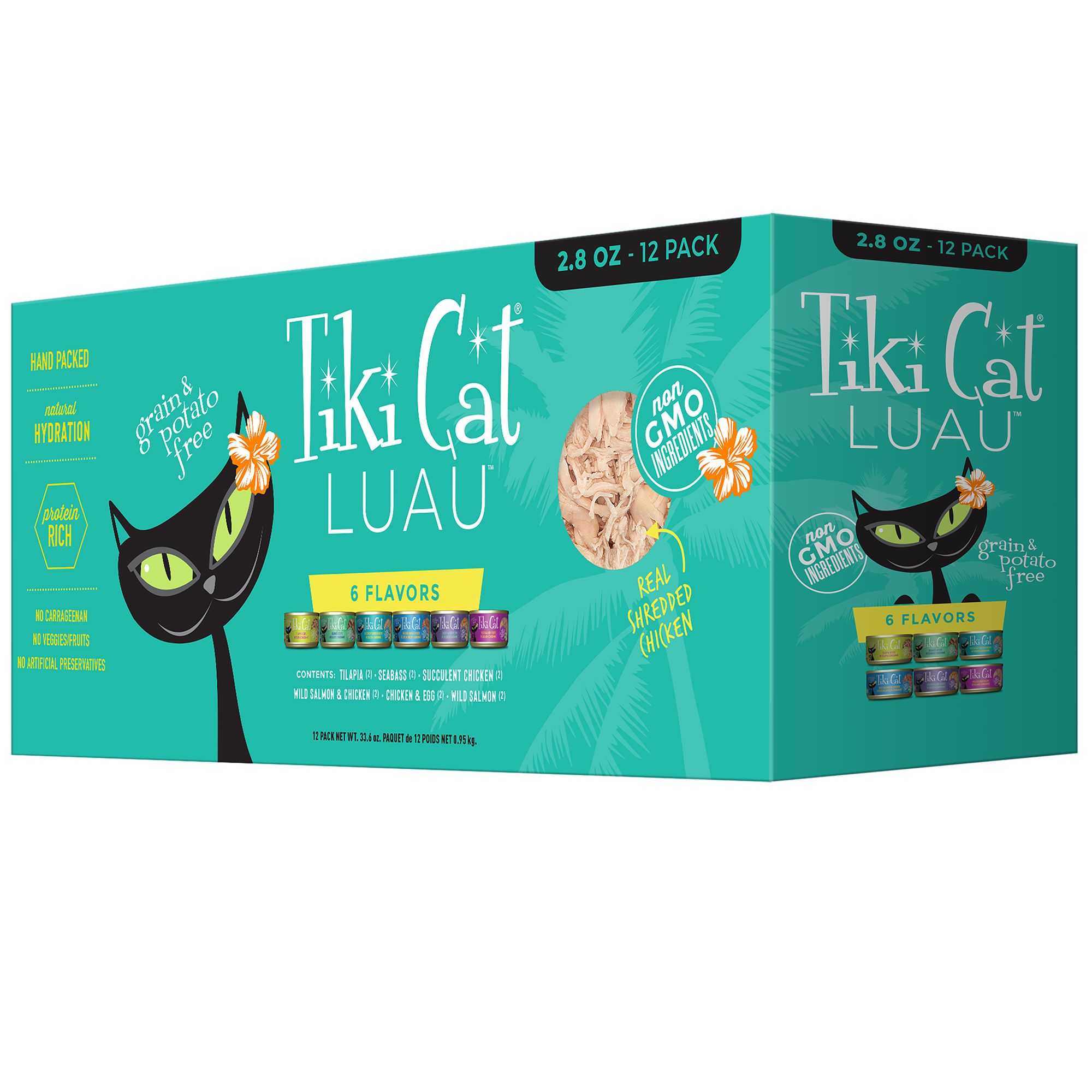 Tiki Cat® Luau Wet Cat Food - Non-GMO, Grain Free, High Protein - Variety Pack, 12 CT, 33.6 OZ